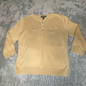 Polo Ralph Lauren gold quarter sleeve sweater